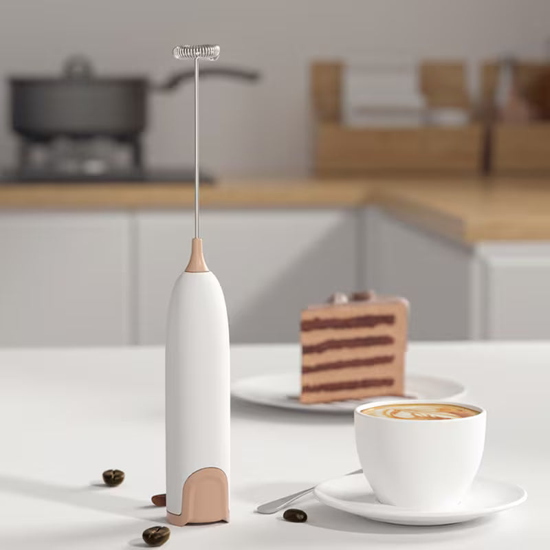 Electric Milk Frother – No Battery Needed Foam Maker for Coffee, Cappuccino & Egg Whisking – Handheld Drink Frother for Perfect Frothy Beverages