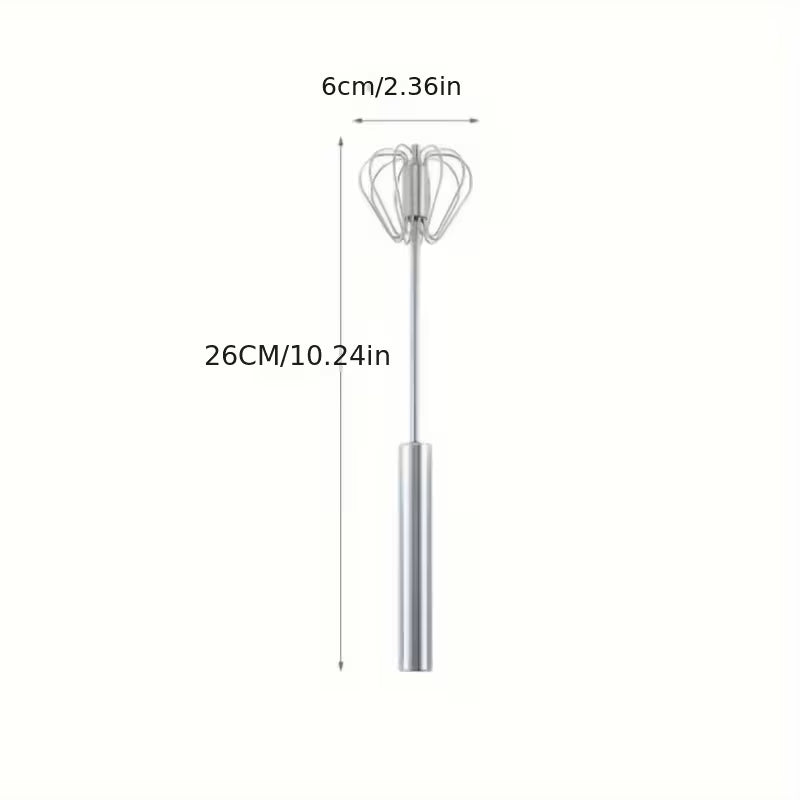 Multifunctional Stainless Steel Whisk & Milk Frother – Hand Push Blender for Eggs, Cream & Baking – All-in-One Kitchen Mixing, Blending & Beating Tool