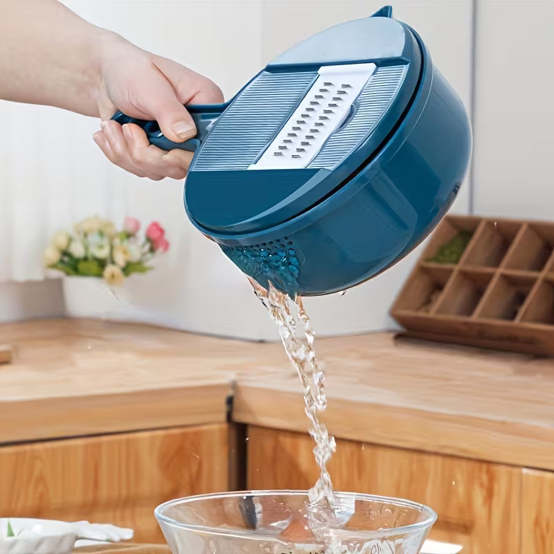 12-in-1 Vegetable Chopper & Grater – Manual Slicer, Shredder & Julienne Cutter for Carrot, Potato, Radish & More – Multifunctional Kitchen Vegetable Cutter Tool