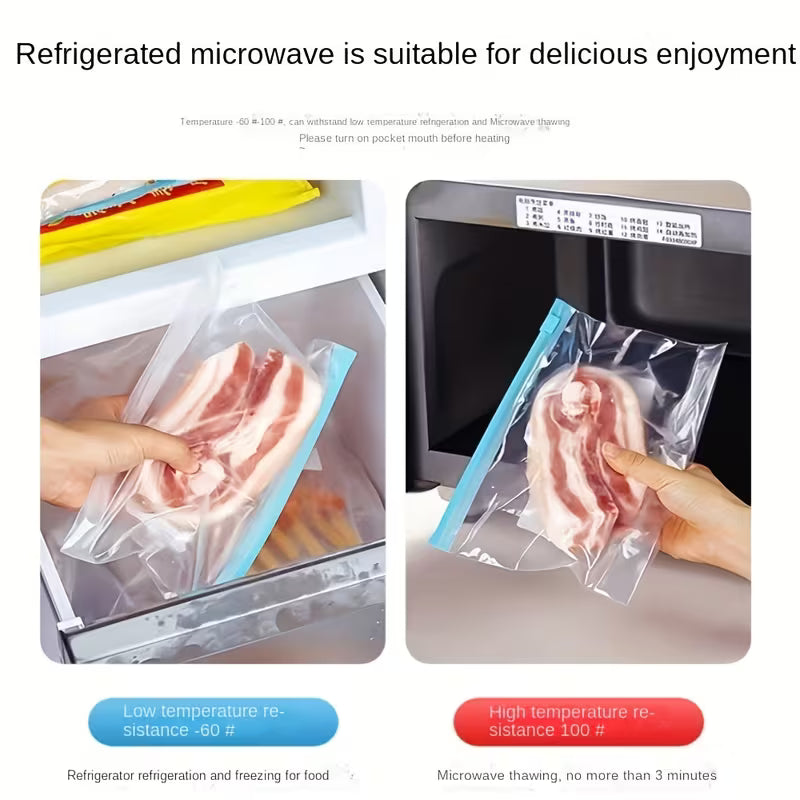 Food Storage Bags 10/20/30pcs – Leakproof Reusable Freezer Bags for Fresh Produce, Fruits, Vegetables, Grains & Meat – Food Grade Airtight Seal Kitchen Bags