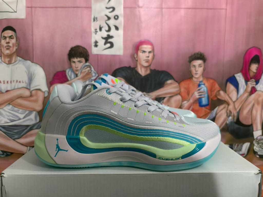Jordan Basketball Sneakers White Blue Green