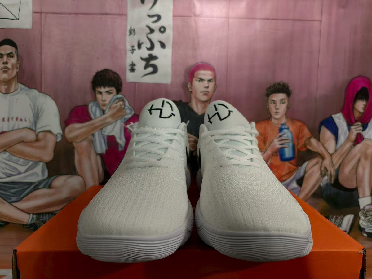 Nike White Basketball Sneakers with Black Swoosh