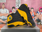 Jordan 13 Retro Black and Yellow Basketball Sneakers