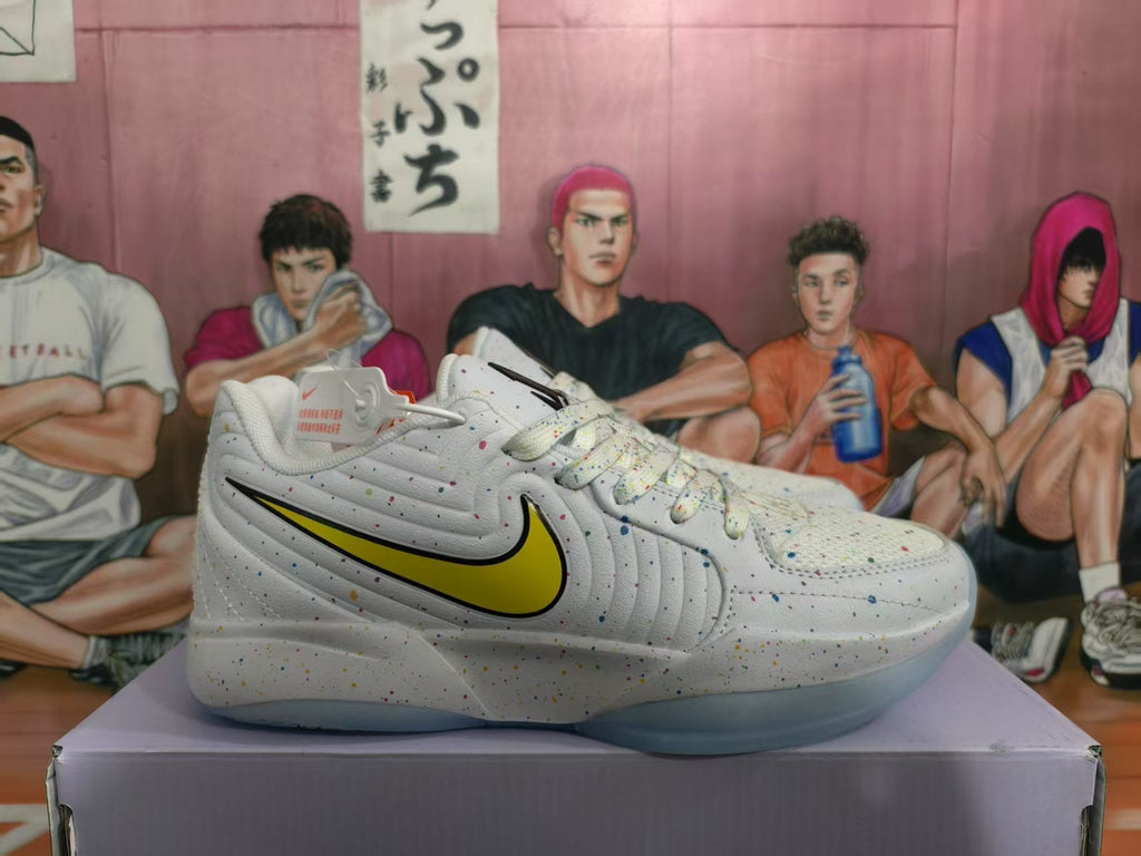Nike White and Yellow Speckled Sneakers
