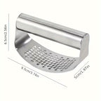 Stainless Steel Garlic Press Ring Manual Garlic Crusher and Mincer Kitchen Tool for Home Cooking