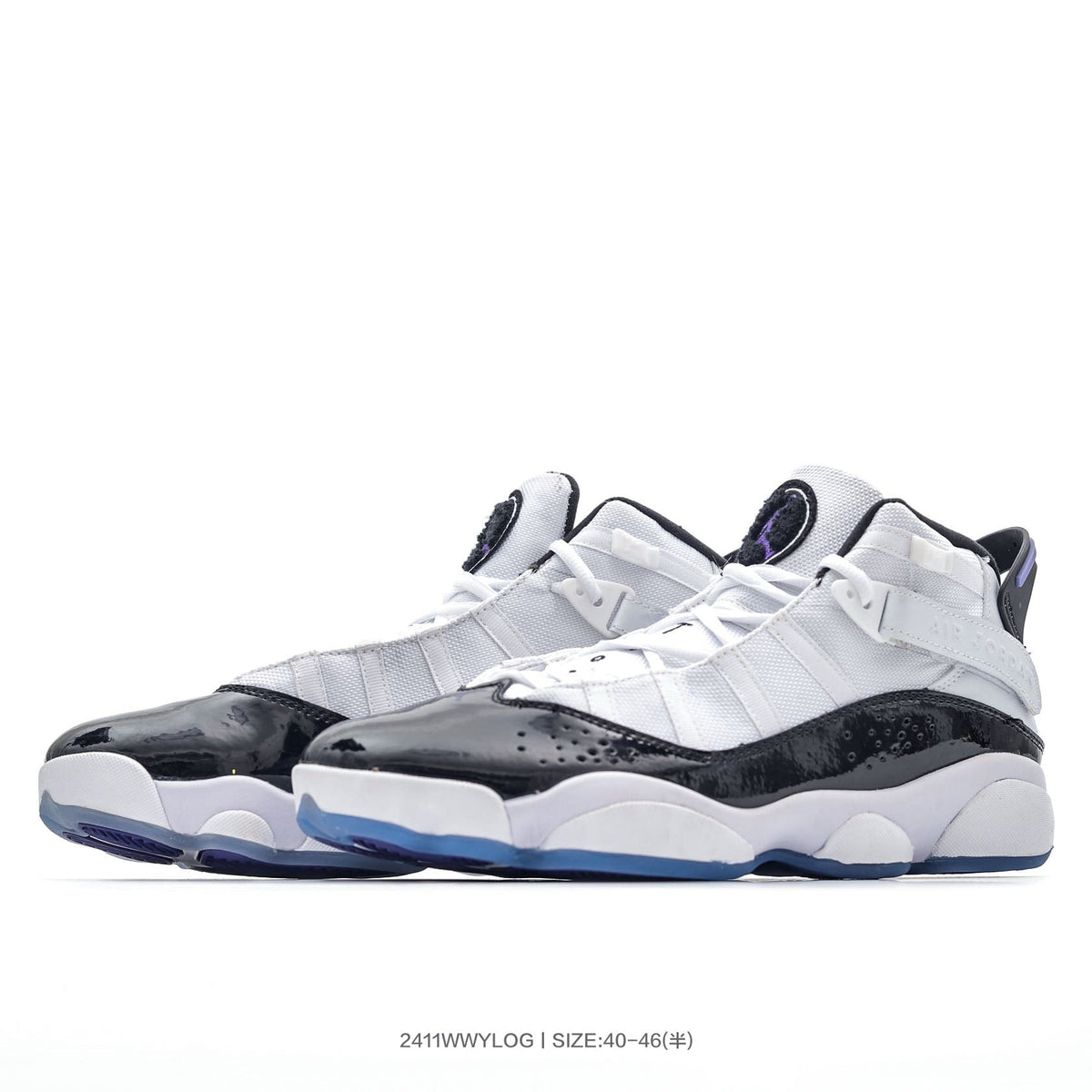Jordan 6 Rings White Black Purple Sneakers 2411WWYLOG