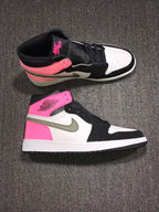 Jordan 1 High Pink Black White Sneakers
