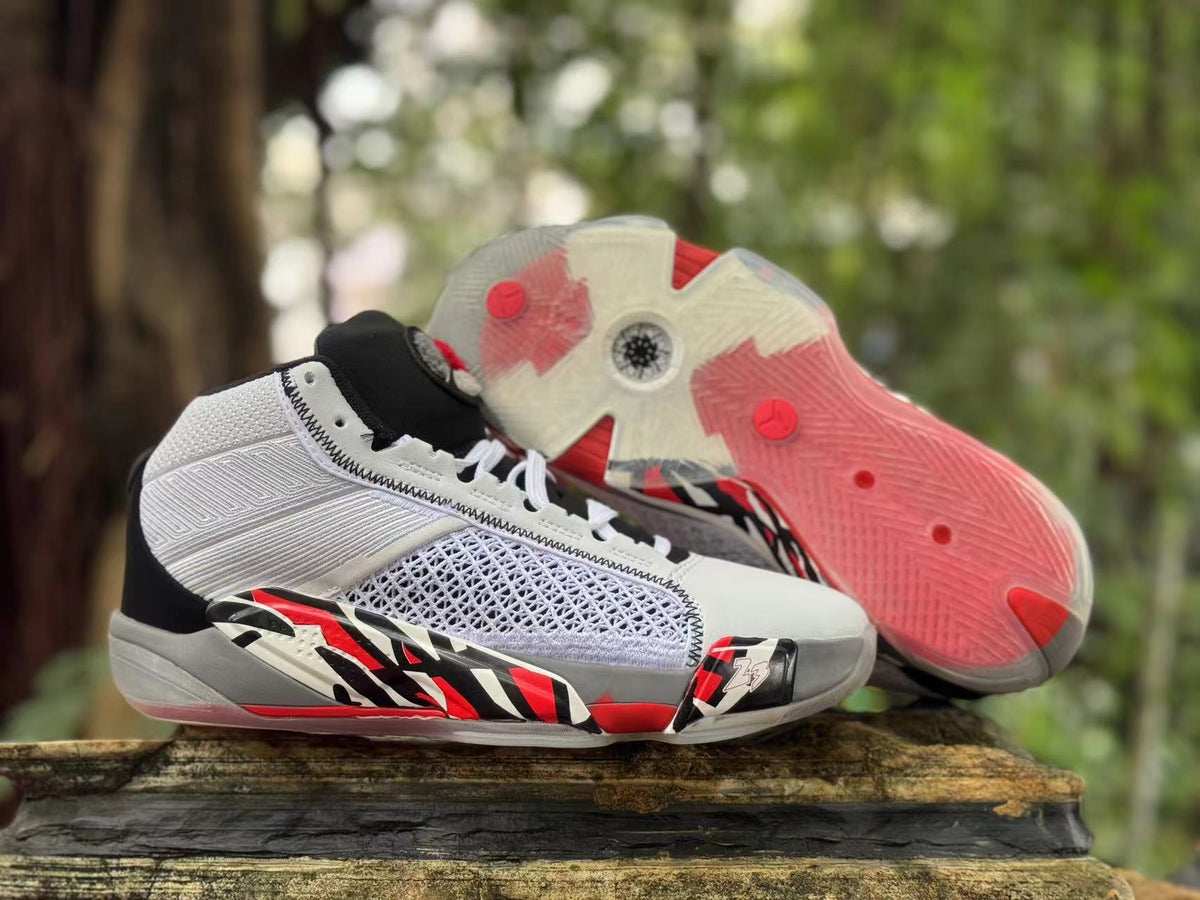 Jordan XXXVIII Basketball Shoes White Black Red