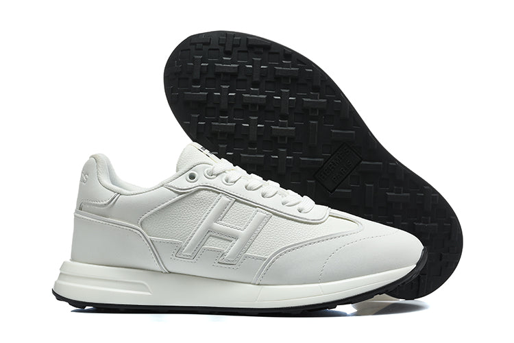 Hermès White Low-Top Lace-Up Sneakers