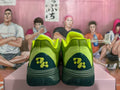 Green Basketball Sneakers with Yellow Accents