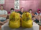 Yellow Basketball Sneakers with Graphic Midsole