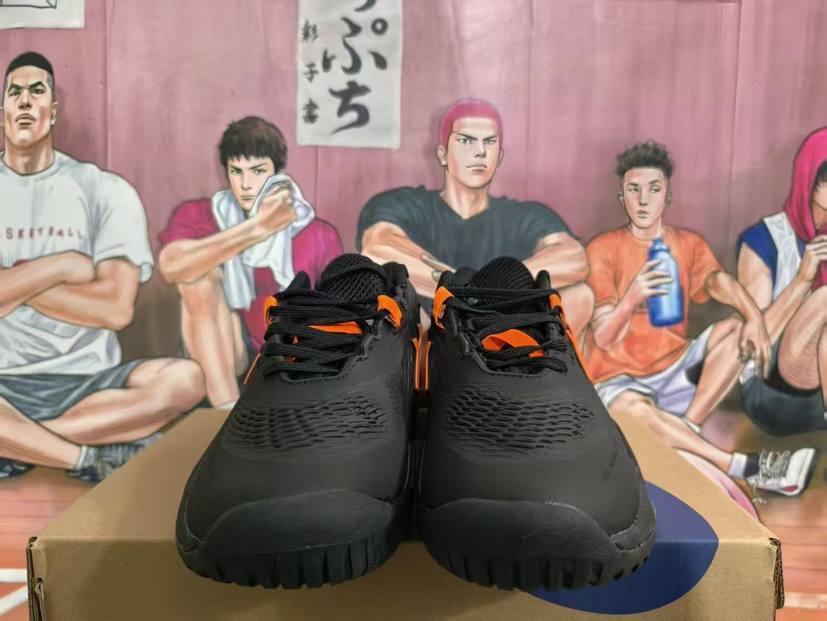 ASICS Black and Orange Basketball Shoes