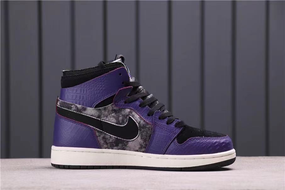 Jordan 1 Zoom Air CMFT Bayou Boys Black Purple Sneakers