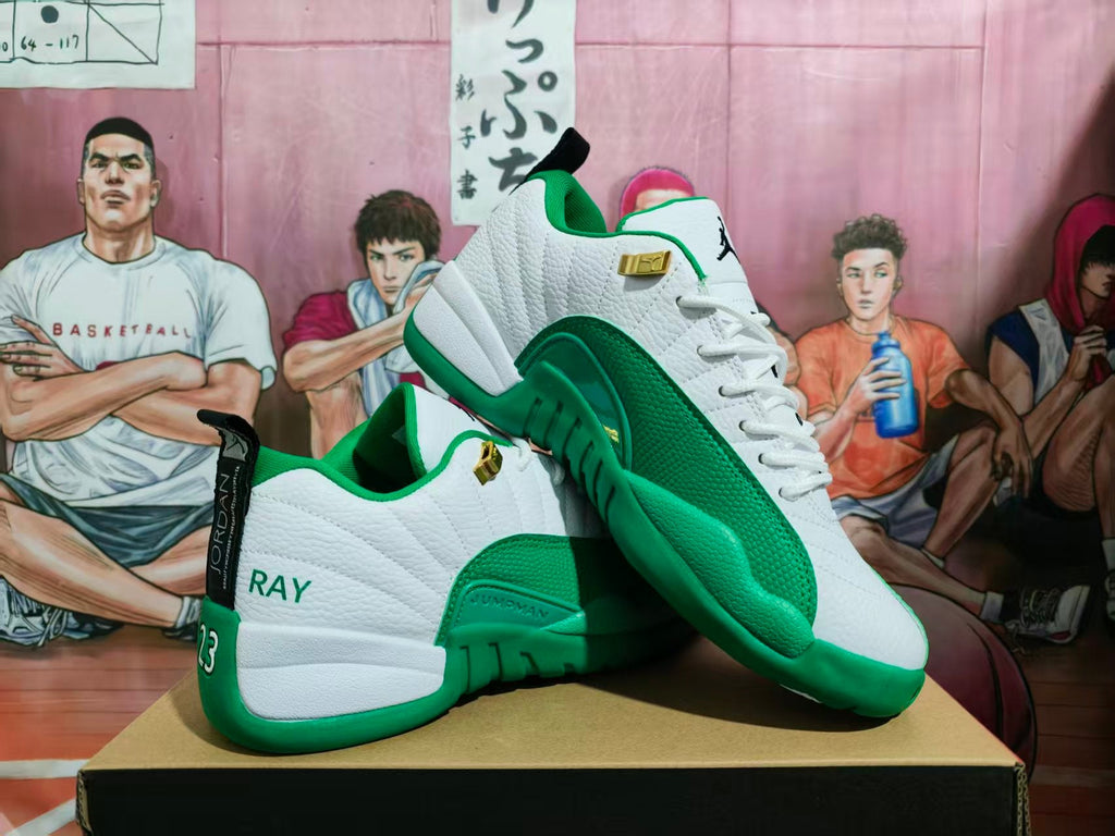Jordan White Green Basketball Sneakers