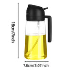 2 in 1 Oil Spray Bottle and Dispenser 470ml Olive Oil Sprayer for Cooking Air Fryer BBQ Baking and Salad Kitchen Tool