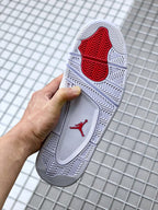 Air Jordan 4 Red Metallic White and Red Sneakers