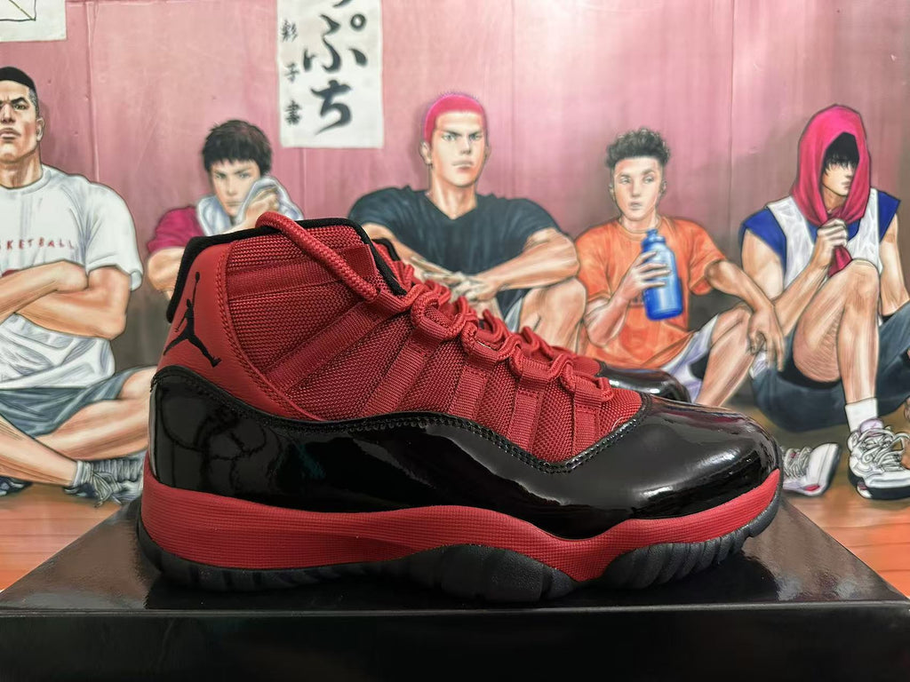 Jordan 11 High-Top Sneakers Black and Red