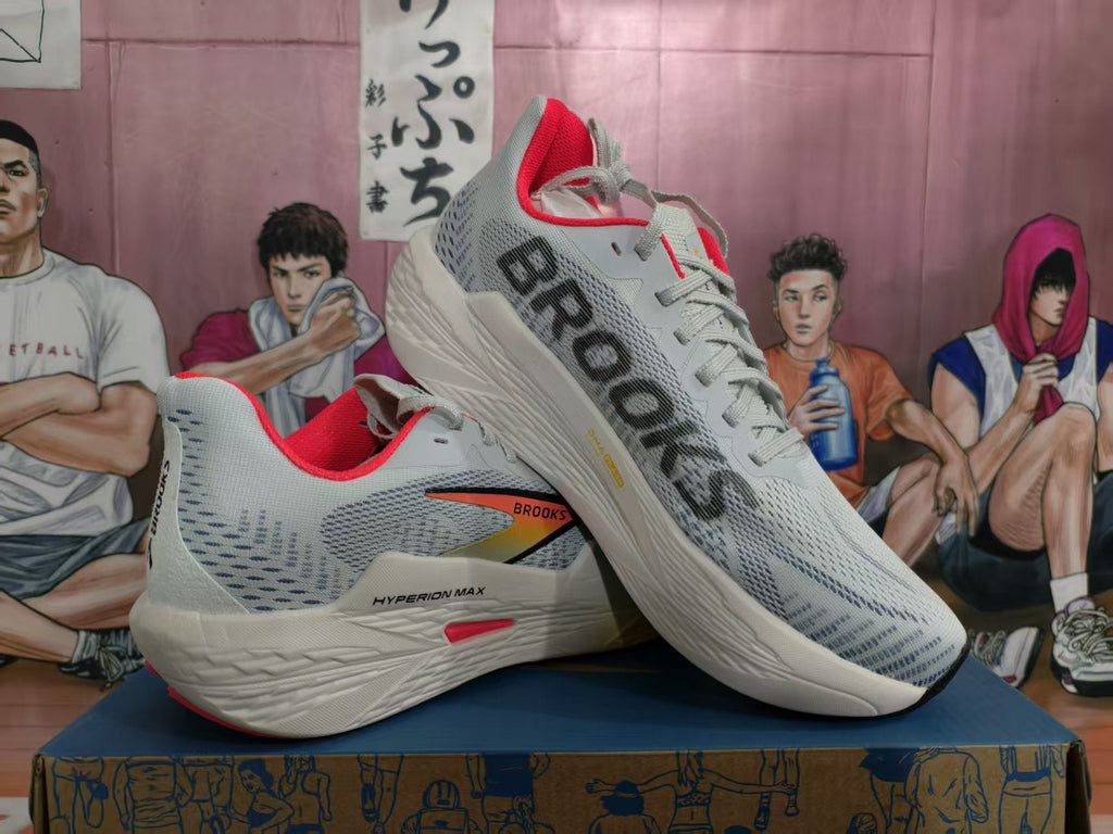 Brooks Hyperion Max Running Shoes White Gray Orange