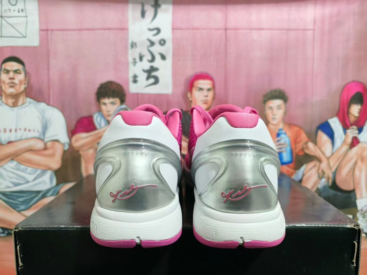 Nike Pink and White Basketball Sneakers