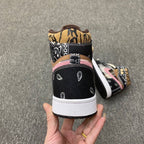 Jordan 1 Mid Paisley Sneakers Black Brown Pink