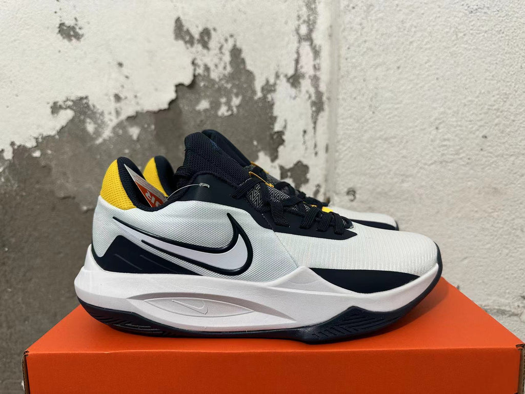 Nike Basketball Shoes, White, Navy and Yellow