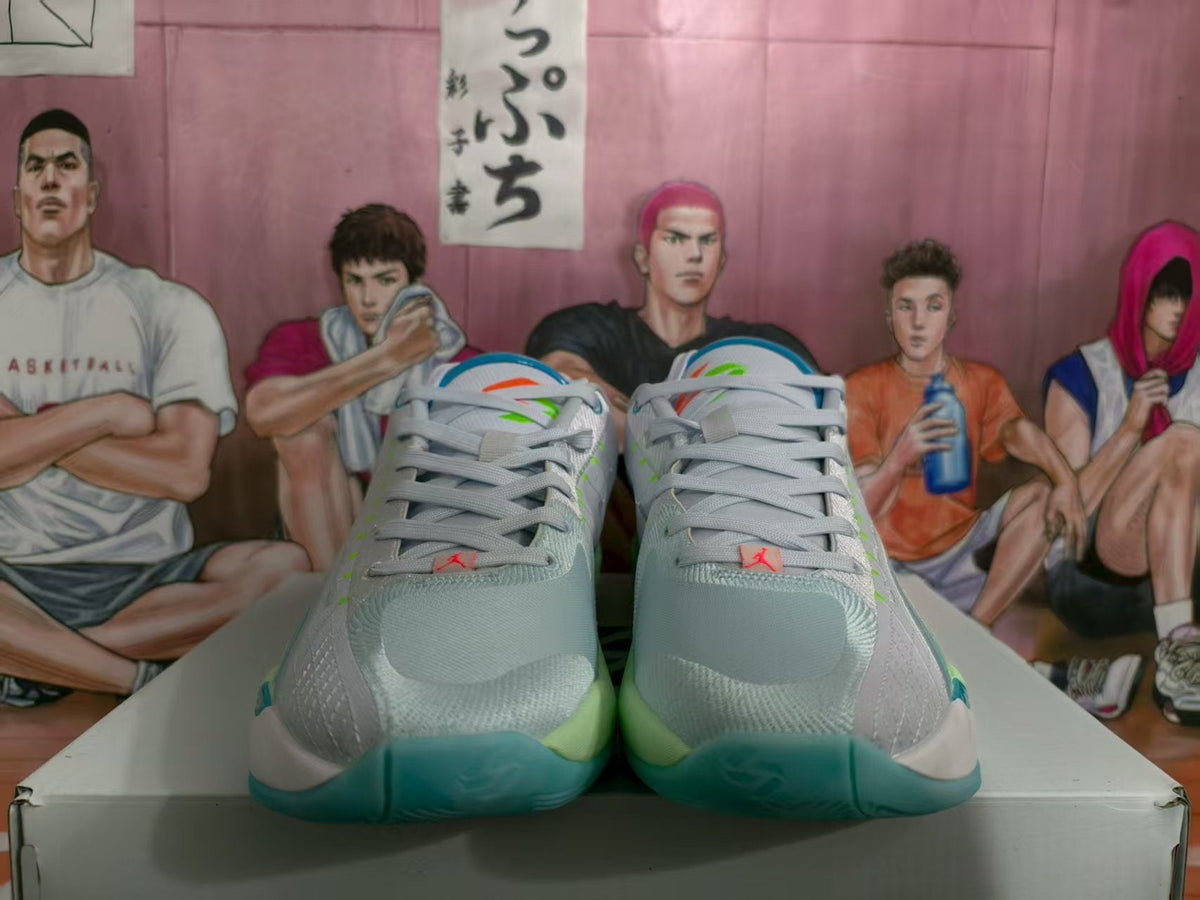 Jordan Basketball Sneakers White Blue Green