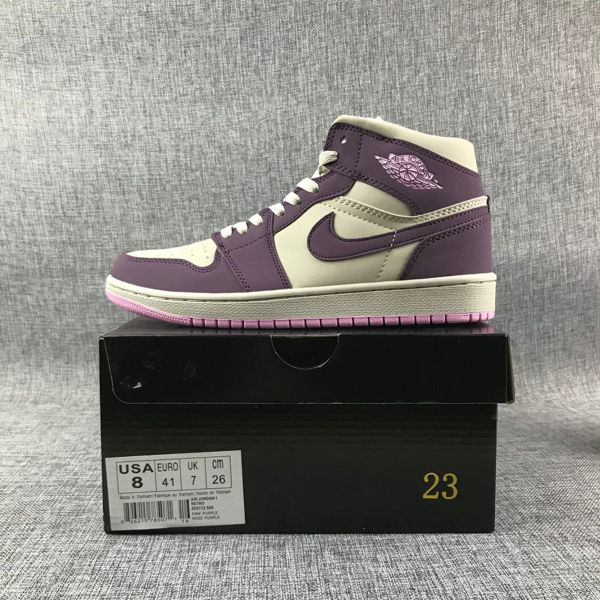 Jordan Air 1 Mid Purple White Pink Sneakers 555112-500