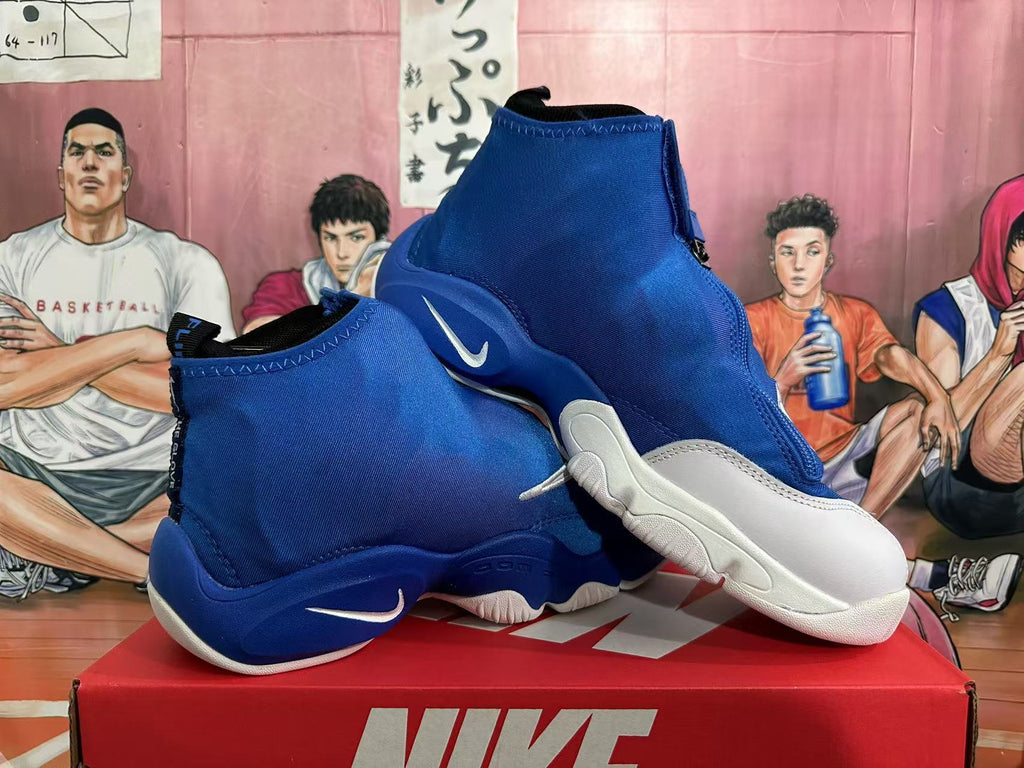Nike Air Flightposite Blue and White Basketball Shoes