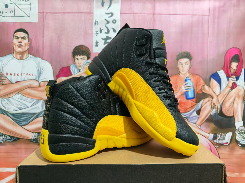 Jordan Black and Yellow Basketball Sneakers