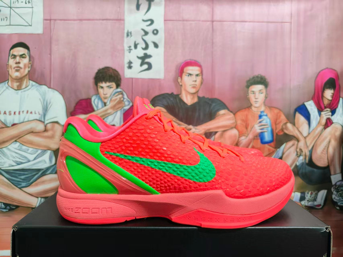 Nike Kobe PE Basketball Shoes in Coral and Green