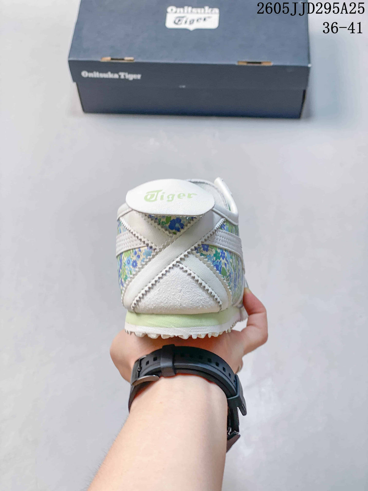 Onitsuka Tiger Floral Low-Top Sneakers White Green Blue