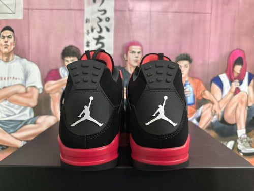 Jordan 4 Black and Red Basketball Sneakers