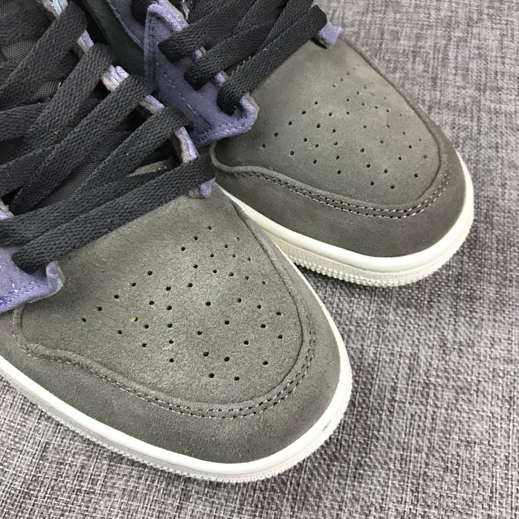 Jordan 1 Mid Gray Purple Sneakers 852842-203