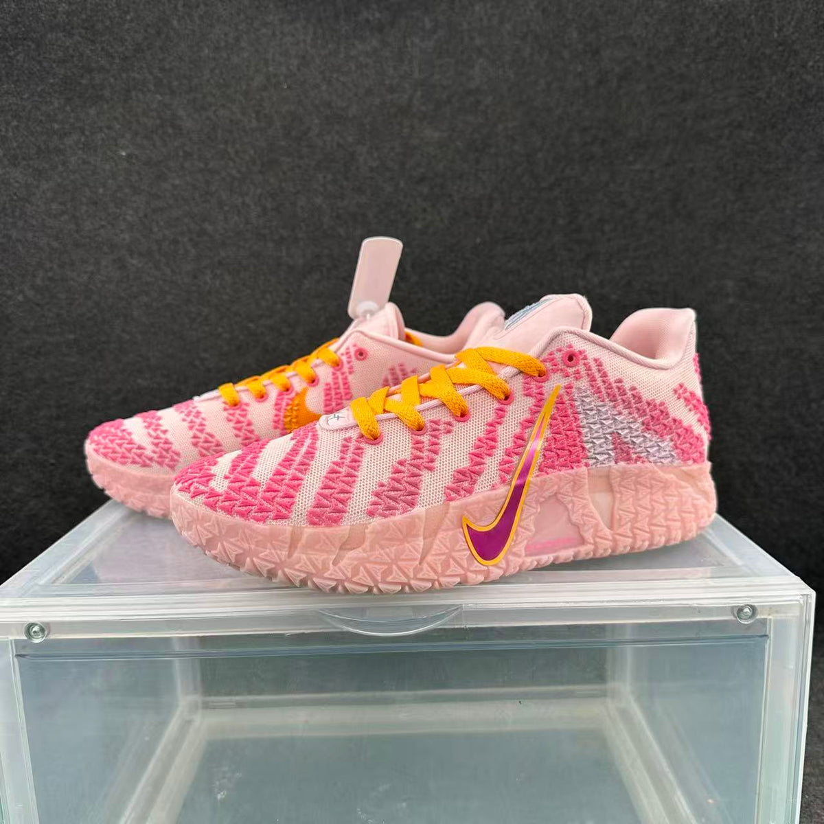 Nike Pink and White Basketball Sneakers