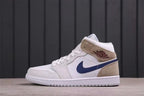 Jordan Air Jordan 1 Mid Sneakers White Blue Tan DO6726-100
