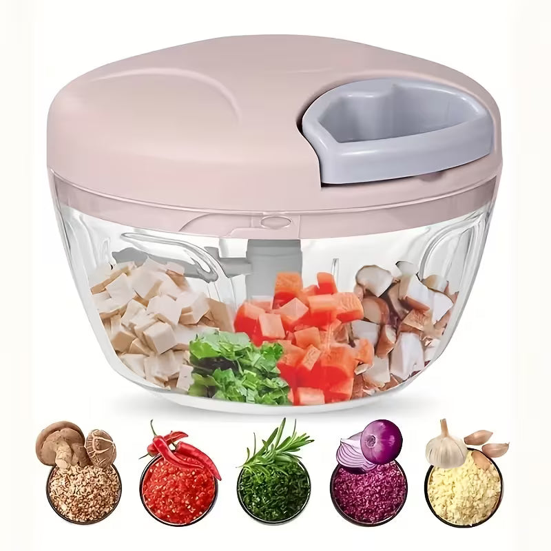 Multifunctional Garlic Press & Vegetable Chopper – Manual Garlic Mincer, Fruit Masher & Creative Kitchen Gadget – 16.91 / 30.43 oz Capacity
