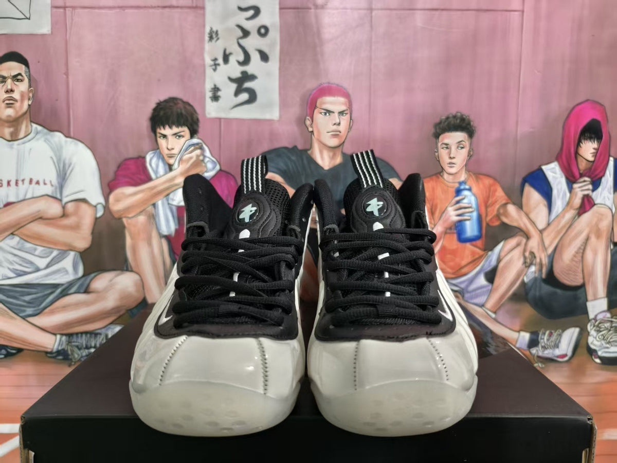 White and Black High-Top Basketball Sneakers