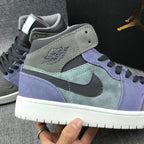 Jordan 1 Mid Gray Purple Sneakers 852842-203