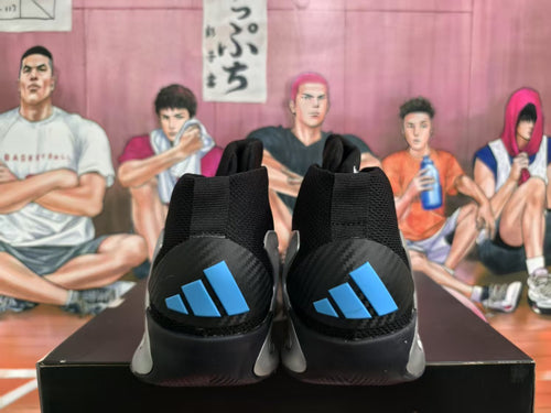 Adidas Black and Silver Basketball Sneakers