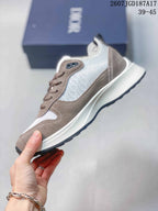 Dior B25 Runner Low-Top Sneakers in White and Taupe