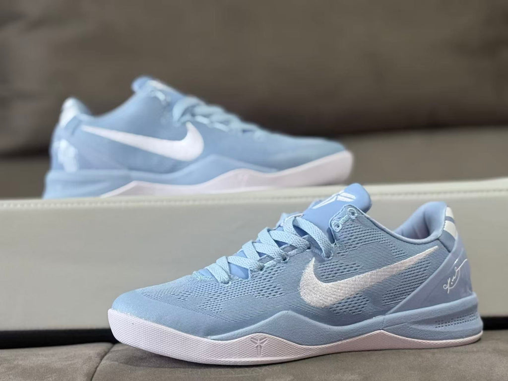 Nike Kobe 8 Basketball Shoes in Light Blue and White