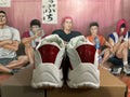 White and Red Sculpted Sneakers