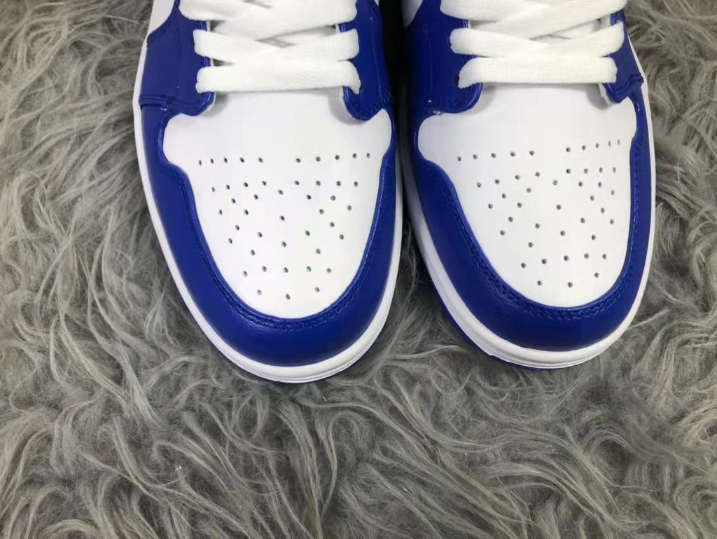Air Jordan 1 Mid Kentucky White Blue Sneakers B62-104
