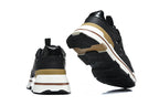 Hermès Black and White Leather-Style Lace-Up Sneakers