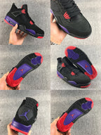 Jordan Air Jordan 4 Black Purple Red Sneakers