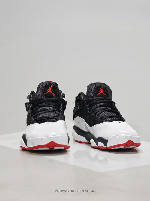 Jordan 6 Rings Black White Red Sneakers