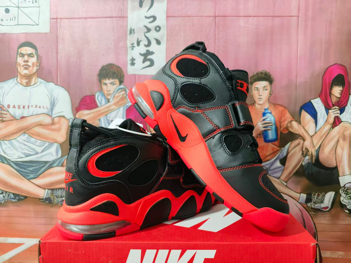 Nike Black/Red High-Top Sneakers with Air Detail