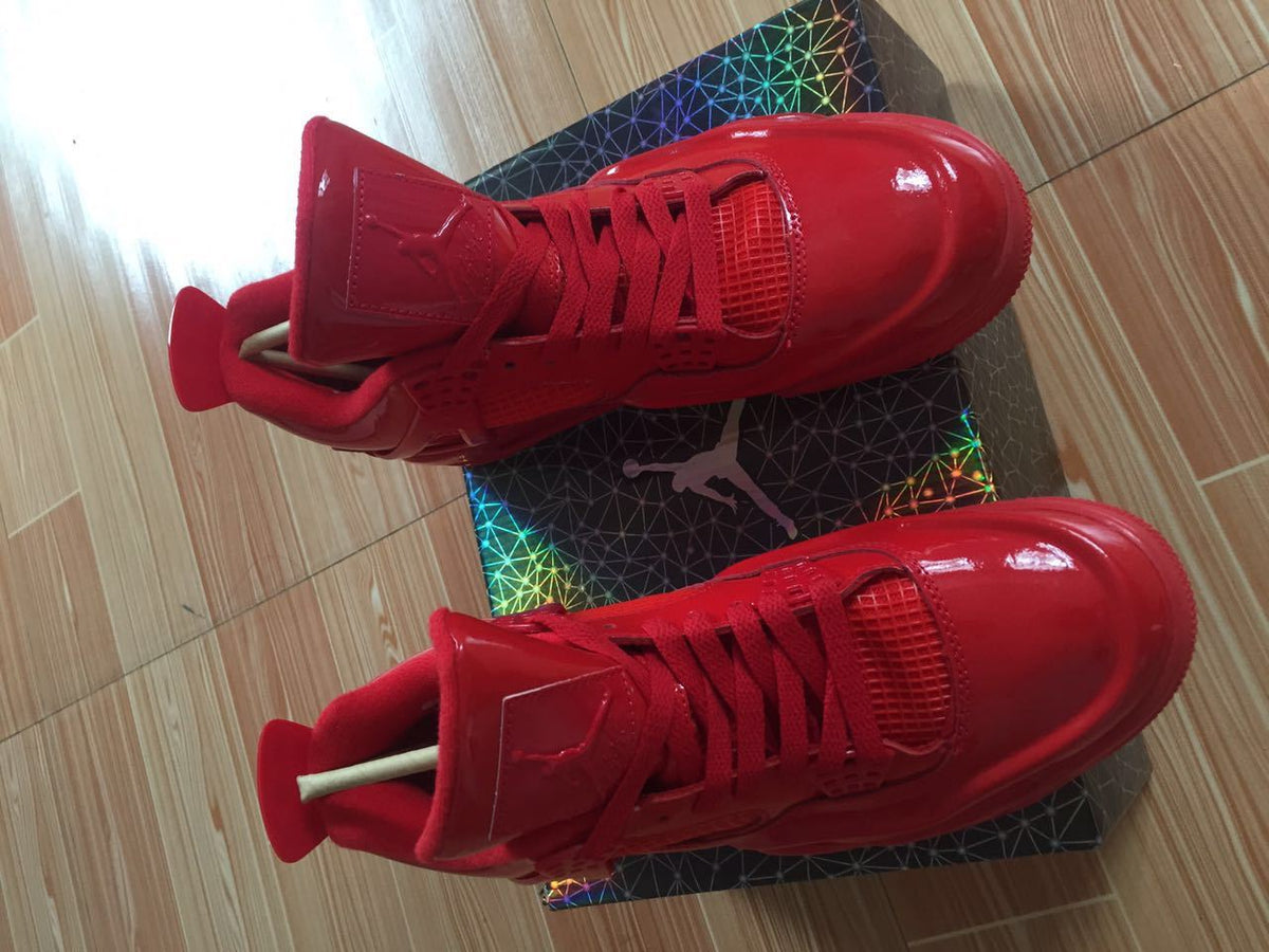 Jordan 4 Red Patent Leather Sneakers 719864 600