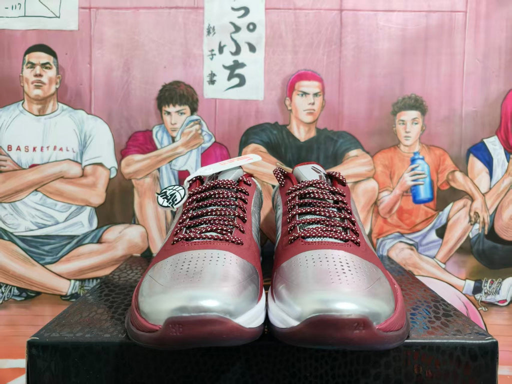Nike Basketball Sneakers Burgundy Silver White