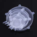 6pcs Silicone Stretch Lids Reusable Food Storage Bowl Covers